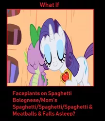 Size: 500x580 | Tagged: safe, artist:jacquesstafford, banned from derpibooru, deleted from derpibooru, derpibooru import, rarity, spike, secret of my excess, female, lady and the tramp, male, meme, reference, shipping, sparity, straight, wat, what if, wrong aspect ratio