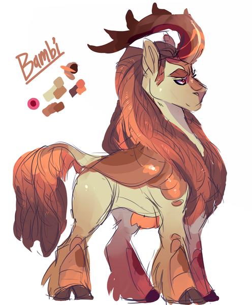 Size: 1520x1840 | Tagged: dead source, safe, artist:dingobreath, banned from derpibooru, deleted from derpibooru, derpibooru import, oc, oc:bambi, hybrid, kirin, image, interspecies offspring, magical lesbian spawn, male, offspring, parent:autumn blaze, parent:tree hugger, parents:treeblaze, png, reference, simple background, solo, white background