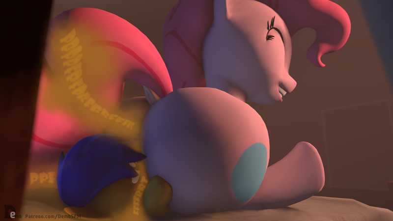 Size: 3840x2160 | Tagged: questionable, artist:demb, banned from derpibooru, deleted from derpibooru, derpibooru import, pinkie pie, oc, earth pony, pony, 3d, ass, bed, bedroom, butt, dock, domination, faceful of ass, facesitting, fart, fart fetish, fart noise, female, fetish, large butt, male, mare, onomatopoeia, sound effects, stallion, straight, tail