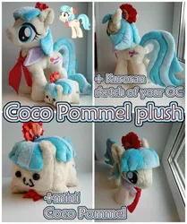 Size: 1827x2188 | Tagged: safe, artist:kuroran, banned from derpibooru, deleted from derpibooru, derpibooru import, coco pommel, advertisement, plushie, rcf community