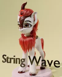 Size: 1013x1256 | Tagged: safe, artist:dromture, banned from derpibooru, deleted from derpibooru, derpibooru import, oc, oc:string wave, unofficial characters only, kirin, 3d, 3d model, blender, cycles, male, solo, standing