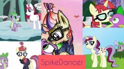 Size: 1920x1077 | Tagged: artist needed, safe, banned from derpibooru, deleted from derpibooru, derpibooru import, edit, editor:undeadponysoldier, moondancer, spike, pony, female, hug, kissing, male, shipping, spikedancer, straight