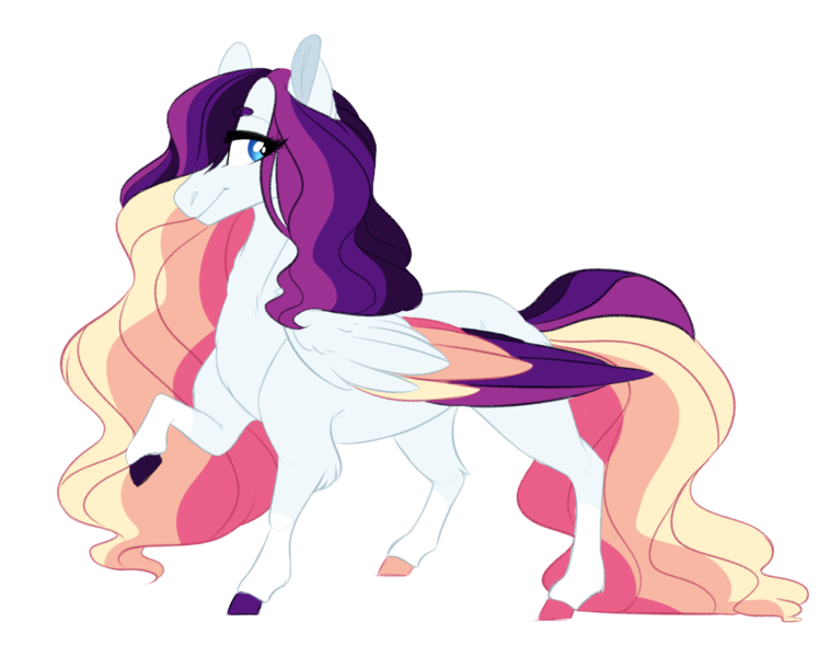 Size: 1860x1472 | Tagged: safe, artist:lovss, banned from derpibooru, deleted from derpibooru, derpibooru import, oc, pegasus, pony, colored wings, female, magical lesbian spawn, mare, multicolored wings, offspring, parent:rainbow dash, parent:rarity, parents:raridash, simple background, solo, transparent background, wings