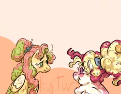 Size: 1057x824 | Tagged: safe, artist:turtleponys, banned from derpibooru, deleted from derpibooru, derpibooru import, fluttershy, pinkie pie, earth pony, pegasus, pony, the last problem, image, obtrusive watermark, older, older fluttershy, older pinkie pie, png, twitterina design, watermark