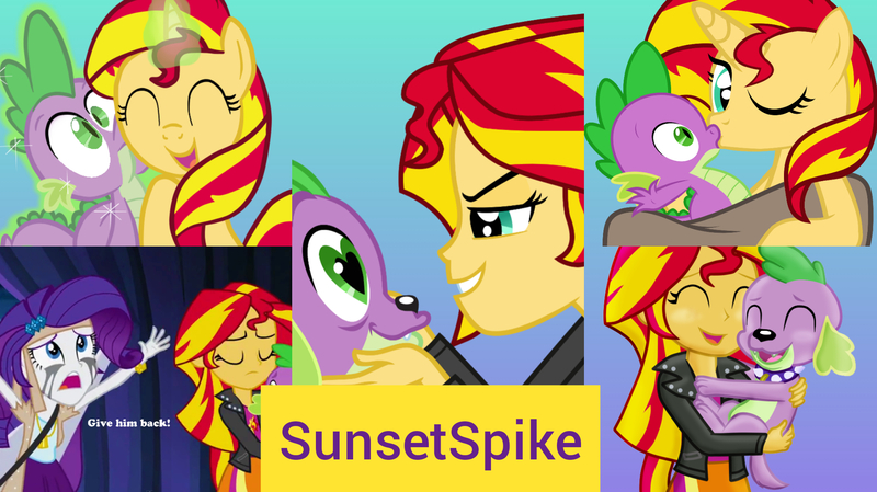 Size: 1920x1077 | Tagged: safe, artist:titanium-pony, banned from derpibooru, deleted from derpibooru, derpibooru import, edit, edited screencap, screencap, spike, sunset shimmer, pony, equestria girls, bestiality, female, interspecies, male, shipping, straight, sunsetspike
