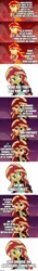 Size: 500x3544 | Tagged: safe, banned from derpibooru, deleted from derpibooru, derpibooru import, edit, edited screencap, editor:lord you know who, screencap, sunset shimmer, equestria girls, argentina, christmas, comic, fanfic art, fito paez, holiday, human sunset, screencap comic, self ponidox, song reference, spanish, translated in the description