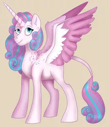 Size: 1024x1181 | Tagged: safe, artist:delarune, banned from derpibooru, deleted from derpibooru, derpibooru import, princess flurry heart, alicorn, pony, leonine tail, older, older flurry heart