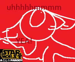 Size: 300x250 | Tagged: safe, artist:certualbaucth, banned from derpibooru, deleted from derpibooru, derpibooru import, pony, 2020, background pony strikes again, dank memes, female, funny, mare, meme, ms paint, parody, star wars, wat, wierd