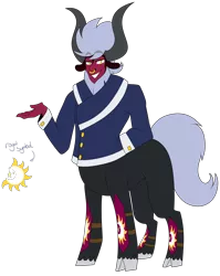 Size: 2943x3702 | Tagged: safe, artist:thehappiestgolucky, banned from derpibooru, deleted from derpibooru, derpibooru import, lord tirek, centaur, alternate costumes, alternate universe, captain, cloven hooves, colored hooves, looking at you, male, nose piercing, nose ring, piercing, simple background, solo, transparent background