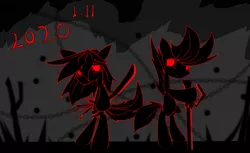 Size: 1063x649 | Tagged: safe, banned from derpibooru, deleted from derpibooru, derpibooru import, soarin', black, black and red, red eyes