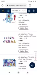 Size: 720x1440 | Tagged: safe, banned from derpibooru, deleted from derpibooru, derpibooru import, applejack, fluttershy, pinkie pie, rainbow dash, rarity, twilight sparkle, alicorn, figure, microphone, mobile, shopping cart, singing rainbow dash, site, toy, twilight sparkle (alicorn), walmart, walmart logo