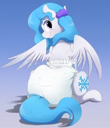 Size: 1106x1280 | Tagged: suggestive, artist:kurikia, banned from derpibooru, deleted from derpibooru, derpibooru import, oc, oc:snow wing, pegasus, pony, diaper, diaper fetish, female, fetish, gradient background, mare