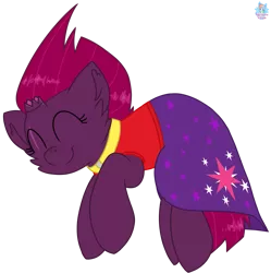 Size: 1891x1895 | Tagged: safe, artist:rainbow eevee, banned from derpibooru, deleted from derpibooru, derpibooru import, fizzlepop berrytwist, tempest shadow, pony, unicorn, series:sprglitemplight life jacket days, series:springshadowdrops life jacket days, broken horn, clothes, crossover, cute, cutie mark, daaaaaaaaaaaw, female, happy, horn, marshall, marshall (paw patrol), paw patrol, scar, simple background, sleeping, solo, transparent background, vector