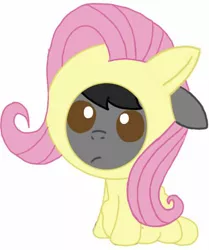 Size: 496x592 | Tagged: safe, alternate version, artist:kittythenerd, banned from derpibooru, deleted from derpibooru, derpibooru import, fluttershy, ponified, earth pony, pony, baby, baby pony, base used, clothes, costume, horton hears a who, male, pony costume, simple background, solo, white background