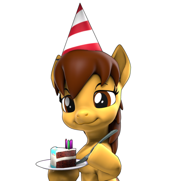 Size: 2060x2160 | Tagged: safe, artist:xppp1n, banned from derpibooru, deleted from derpibooru, derpibooru import, oc, oc:maría teresa de los ponyos paguetti, unofficial characters only, earth pony, birthday, birthday cake, cake, eating, food, hat, party hat, simple background, solo, transparent background, ya es hora