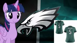 Size: 2289x1288 | Tagged: safe, banned from derpibooru, deleted from derpibooru, derpibooru import, twilight sparkle, alicorn, american football, clothes, jersey, nfl, philadelphia eagles, sports, twilight sparkle (alicorn)