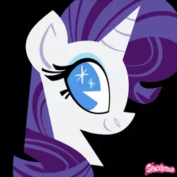 Size: 1000x1000 | Tagged: safe, artist:spacekitsch, banned from derpibooru, deleted from derpibooru, derpibooru import, rarity, pony, unicorn, black background, bust, female, looking at you, mare, simple background, solo, wingding eyes