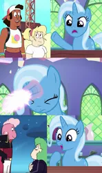 Size: 640x1080 | Tagged: safe, banned from derpibooru, deleted from derpibooru, derpibooru import, edit, edited screencap, screencap, trixie, all bottled up, lars barriga, meme, sadie miller, shep, steven universe, steven universe future