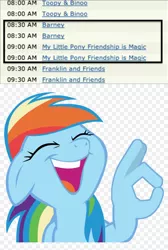 Size: 840x1247 | Tagged: safe, banned from derpibooru, deleted from derpibooru, derpibooru import, rainbow dash, pegasus, pony, alpha channel, barely pony related, barney, female, lee, mare, ok hand sign