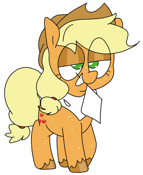 Size: 1344x1643 | Tagged: safe, artist:anonymous, artist:pinkiespresent, banned from derpibooru, deleted from derpibooru, derpibooru import, edit, unauthorized edit, applejack, earth pony, pony, applejack's hat, bandana, cowboy hat, flag, hat, image, png, simple background, solo, template, trace, white background