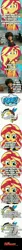 Size: 500x5768 | Tagged: artist needed, safe, artist:hendro107, banned from derpibooru, deleted from derpibooru, derpibooru import, edit, edited screencap, editor:lord you know who, screencap, discord, sunset shimmer, equestria girls, ah my goddess, atop the fourth wall, belldandy, big hero 6, comic, fanfic art, hiro hamada, linkara, oh my goddess, screencap comic, to be continued, urd