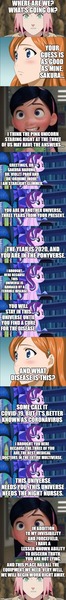 Size: 500x4558 | Tagged: safe, banned from derpibooru, deleted from derpibooru, derpibooru import, edit, edited screencap, editor:lord you know who, screencap, starlight glimmer, bleach (manga), comic, coronavirus, fanfic art, naruto, orihime inoue, sakura haruno, screencap comic, the incredibles, violet parr