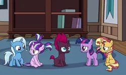 Size: 552x330 | Tagged: safe, artist:emeraldblast63, banned from derpibooru, deleted from derpibooru, derpibooru import, fizzlepop berrytwist, starlight glimmer, sunset shimmer, tempest shadow, trixie, twilight sparkle, cute, diatrixes, female, filly, filly starlight glimmer, filly sunset shimmer, filly tempest shadow, filly trixie, filly twilight sparkle, glimmerbetes, shimmerbetes, tempestbetes, twiabetes, younger