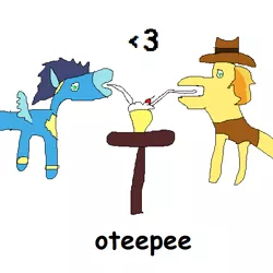 Size: 512x512 | Tagged: safe, artist:dellovan, banned from derpibooru, deleted from derpibooru, derpibooru import, braeburn, soarin', comic sans, gay, heart, male, ms paint, shipping, soarburn