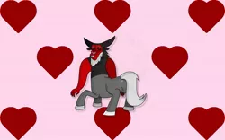 Size: 1440x900 | Tagged: safe, artist:whistle blossom, banned from derpibooru, deleted from derpibooru, derpibooru import, centaur, alternate universe, blushing, butt, cute, digital art, grin, heart, heart background, looking at you, looking back, looking back at you, male, nose piercing, nose ring, obtrusive watermark, piercing, plot, reformed, shy, smiling, smiling at you, solo, standing, tirebetes, tirump, watermark, whistleverse
