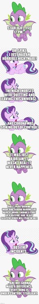 Size: 500x3921 | Tagged: safe, artist:sketchmcreations, artist:tardifice, banned from derpibooru, deleted from derpibooru, derpibooru import, edit, edited screencap, editor:lord you know who, screencap, spike, starlight glimmer, apology, comic, coronavirus, covid-19, fanfic art, george floyd protests, screencap comic