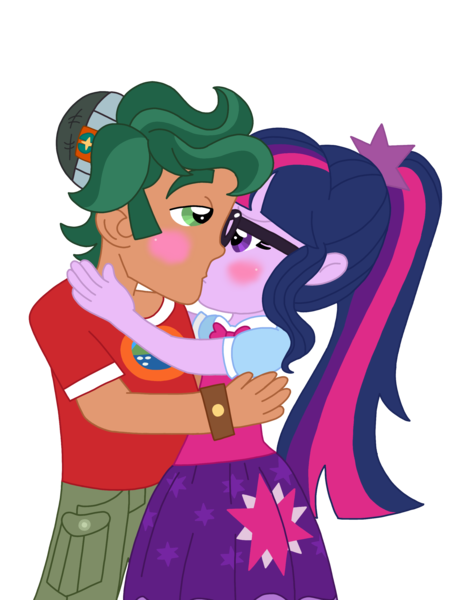Size: 2048x2732 | Tagged: safe, artist:cinnamon-swirls, banned from derpibooru, deleted from derpibooru, derpibooru import, sci-twi, timber spruce, twilight sparkle, series:cinnamonverse, equestria girls, female, hug, kissing, male, shipping, simple background, straight, timbertwi, transparent background