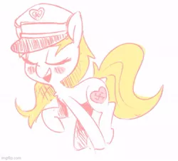 Size: 525x475 | Tagged: safe, artist:whydomenhavenipples, banned from derpibooru, deleted from derpibooru, derpibooru import, edit, oc, oc:aryanne, earth pony, pony, cropped, cute, female, hat, mare, nazi, solo