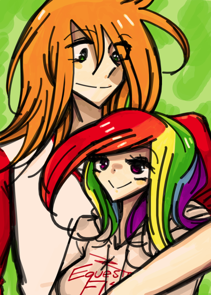 Size: 646x899 | Tagged: safe, artist:inkylove34, banned from derpibooru, deleted from derpibooru, derpibooru import, big macintosh, rainbow dash, human, female, humanized, male, rainbowmac, shipping, straight