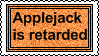 Size: 99x56 | Tagged: safe, banned from derpibooru, deleted from derpibooru, derpibooru import, applejack, hate, hater, stamp, text