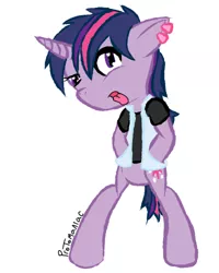 Size: 400x500 | Tagged: safe, artist:misophoniac, banned from derpibooru, deleted from derpibooru, derpibooru import, twilight sparkle, alternate hairstyle, clothes, rocker