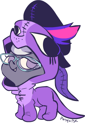 Size: 362x520 | Tagged: safe, artist:uglyfun, banned from derpibooru, deleted from derpibooru, derpibooru import, silver spoon, clothes, costume, glasses, littlest pet shop, zoe trent