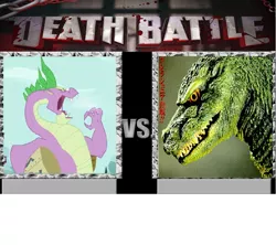 Size: 899x797 | Tagged: safe, banned from derpibooru, deleted from derpibooru, derpibooru import, spike, death battle, exploitable meme, godzilla, godzilla junior, meme, spikezilla