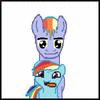 Size: 100x100 | Tagged: safe, banned from derpibooru, deleted from derpibooru, derpibooru import, rainbow blaze, rainbow dash, animated, gif, gif for breezies, picture for breezies