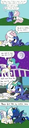 Size: 700x3000 | Tagged: safe, artist:karpet-shark, banned from derpibooru, deleted from derpibooru, derpibooru import, princess celestia, princess luna, age progression, comic, crying, feels, female, filly, mare in the moon, moon, s1 luna, siblings, sisters, song, woona, you are my sunshine, younger