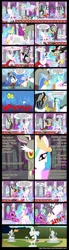 Size: 2000x7204 | Tagged: safe, artist:mlp-silver-quill, banned from derpibooru, deleted from derpibooru, derpibooru import, discord, princess celestia, blushing, cake, comic, discord being discord, dislestia, female, food, hearts and hooves day, male, petrification, prank, red dress, shipping, statue, straight, worth it
