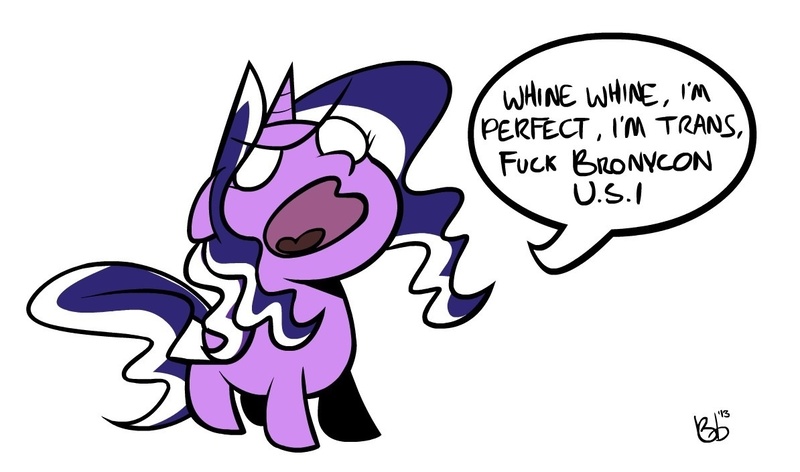 Size: 1194x705 | Tagged: safe, artist:belaboy, banned from derpibooru, deleted from derpibooru, derpibooru import, oc, ponified, unofficial characters only, pony, bronycon, accurate, drama, purple tinker, solo, text, vulgar, whining