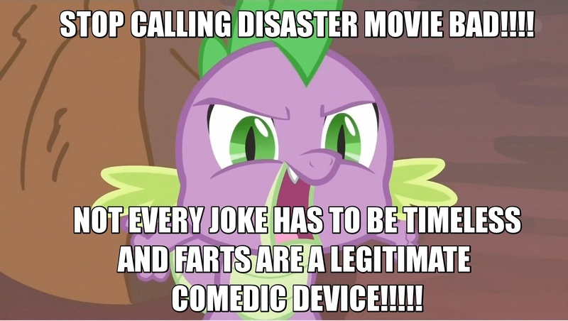 Size: 1509x852 | Tagged: safe, banned from derpibooru, deleted from derpibooru, derpibooru import, spike, barely pony related, blatant lies, disaster movie, drama, duckery in the description, exploitable meme, friedburg and seltzer, meme, mouthpiece, spike drama, text