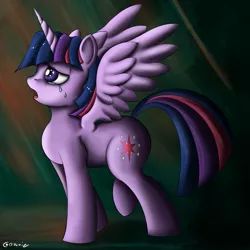 Size: 3000x3000 | Tagged: safe, artist:conrie, banned from derpibooru, deleted from derpibooru, derpibooru import, twilight sparkle, twilight sparkle (alicorn), alicorn, pony, crying, female, fulfilled cutie mark, immortality blues, mare, sad