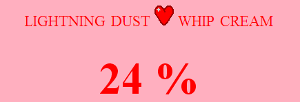 Size: 435x148 | Tagged: suggestive, banned from derpibooru, deleted from derpibooru, derpibooru import, lightning dust, food, love calculator, whipped cream