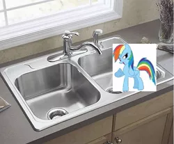 Size: 641x530 | Tagged: safe, banned from derpibooru, deleted from derpibooru, derpibooru import, rainbow dash, cargo ship, kitchen sink, mspaint skills off the chart, rainbowsink, shipping, sink