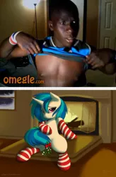 Size: 320x488 | Tagged: suggestive, banned from derpibooru, deleted from derpibooru, derpibooru import, vinyl scratch, human, omegle, underage