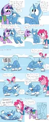 Size: 1400x3500 | Tagged: safe, artist:karpet-shark, banned from derpibooru, deleted from derpibooru, derpibooru import, pinkie pie, trixie, twilight sparkle, winter wrap up, ask-twilight-and-trixie, comic, ice skating