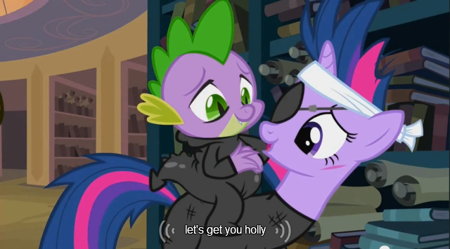 Size: 640x355 | Tagged: safe, banned from derpibooru, deleted from derpibooru, derpibooru import, edit, edited screencap, screencap, spike, twilight sparkle, caption, future twilight, meme, youtube caption