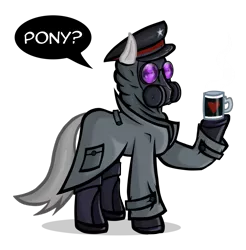 Size: 1024x1039 | Tagged: safe, artist:mr-spider-the-bug, banned from derpibooru, deleted from derpibooru, derpibooru import, ponified, pony, mug, romantically apocalyptic, solo, ze captain, zee captain