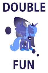 Size: 730x1095 | Tagged: safe, banned from derpibooru, deleted from derpibooru, derpibooru import, princess luna, double, fun, solo